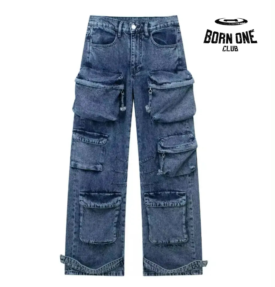 Calça Jeans UTILITY Cargo Com Bolsos
