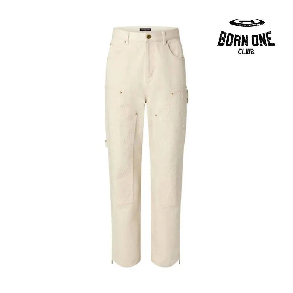Calça Louis Vuitton Monogram Workwear Carpenter Cream