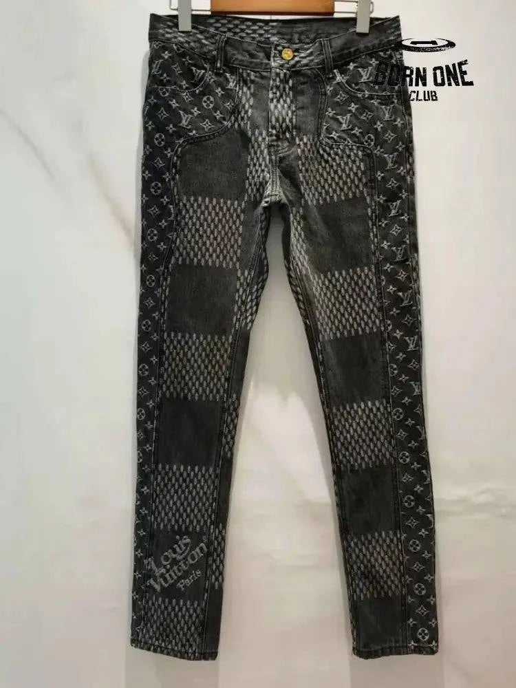 Calça Louis Vuitton x Nigo Giant Damier Waves MNGM
