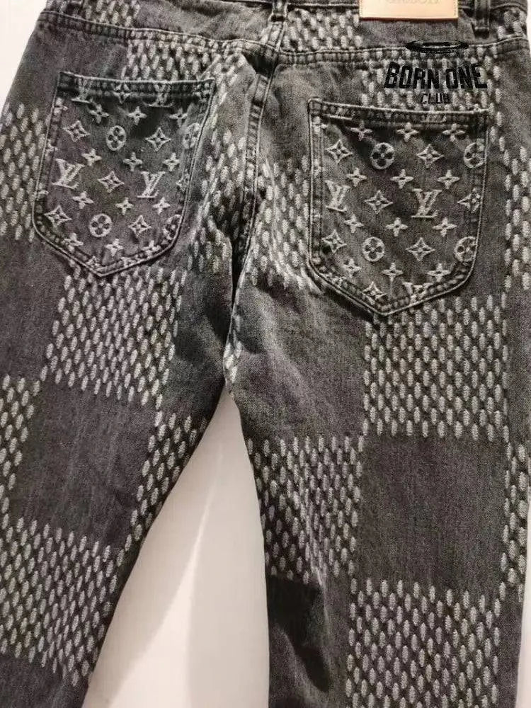 Calça Louis Vuitton x Nigo Giant Damier Waves MNGM