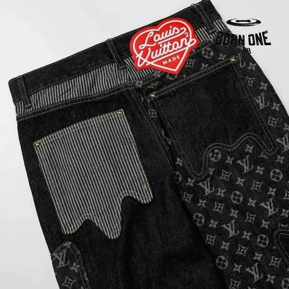 Calça Louis Vuitton x Nigo Monogram Patchwork Denim