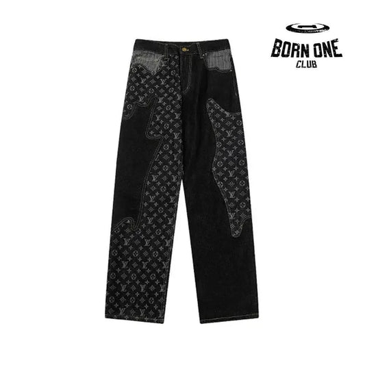 Calça Louis Vuitton x Nigo Monogram Patchwork Denim