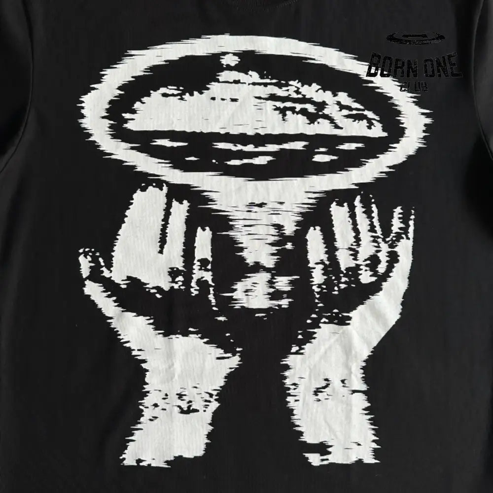 Camiseta Corteiz Alcatraz Hand Print Black