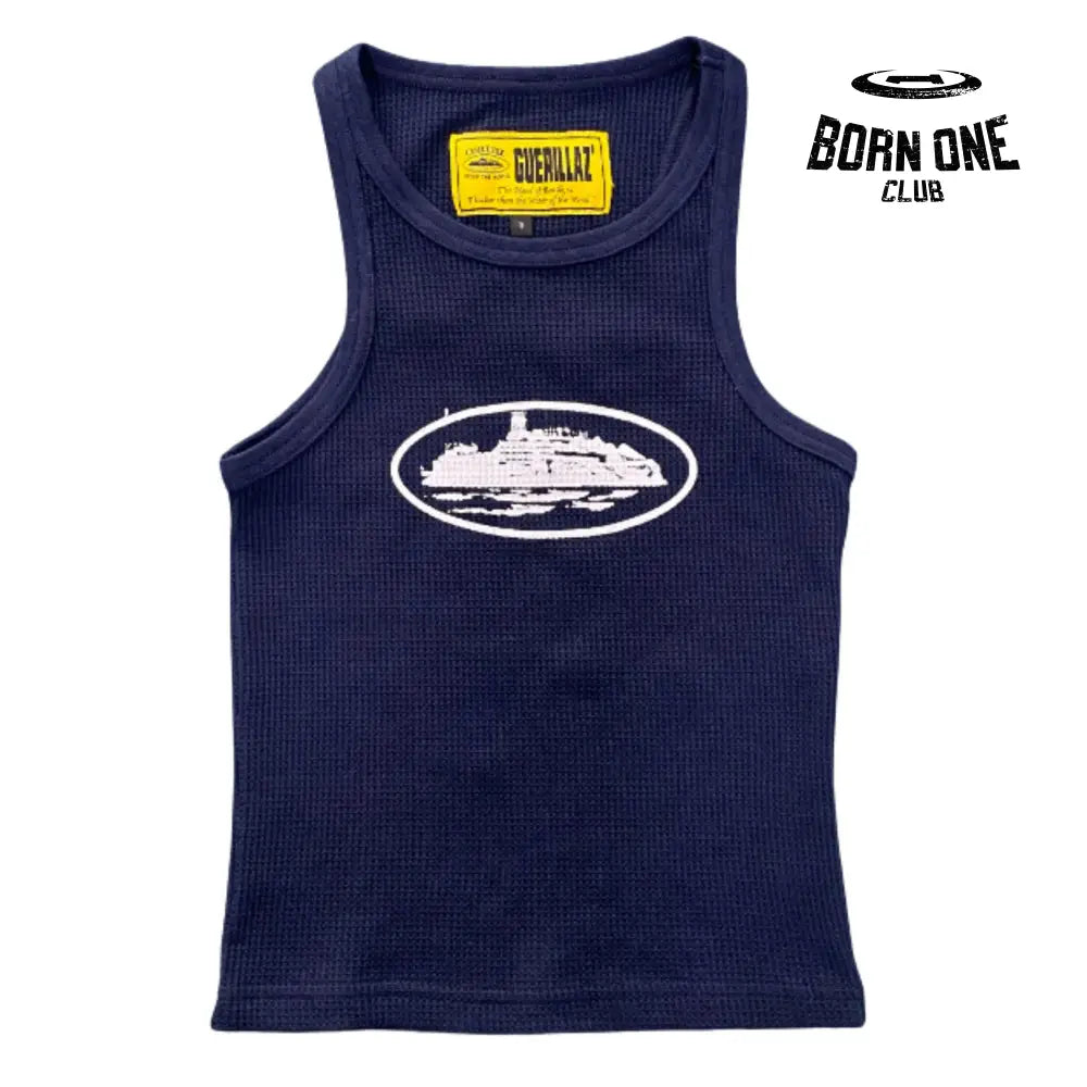 Camiseta Corteiz Feminina Guerillaz Tank Top P / Azul Marinho