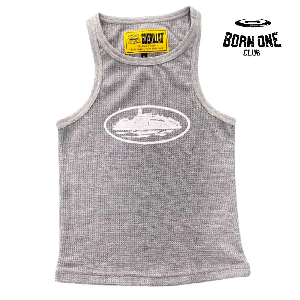 Camiseta Corteiz Feminina Guerillaz Tank Top P / Cinza