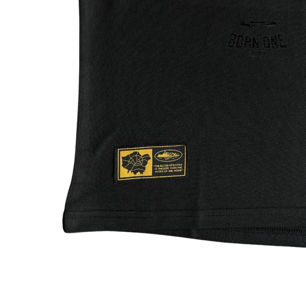 Camiseta Corteiz Panel Jersey Black White