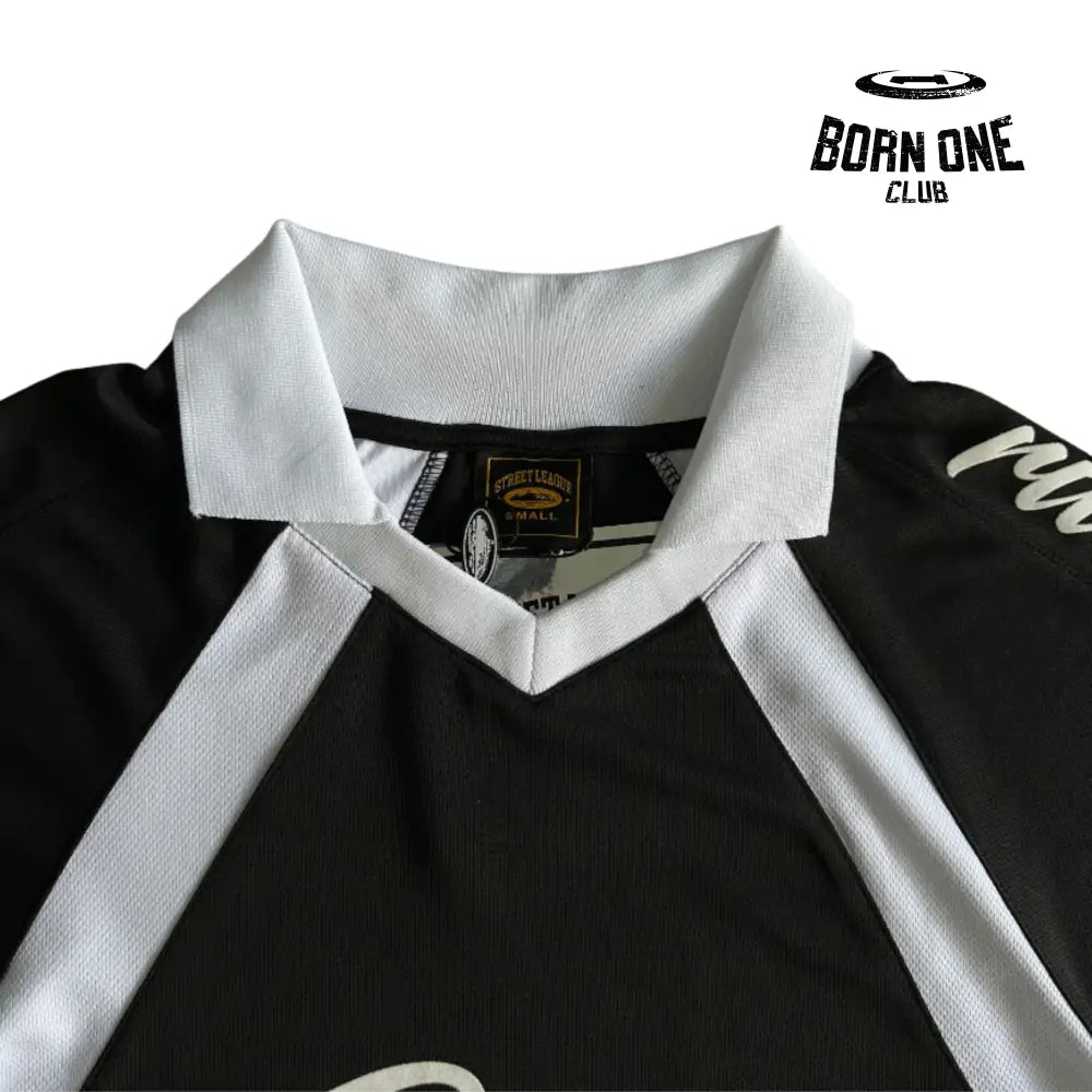 Camiseta Corteiz Panel Jersey Black White