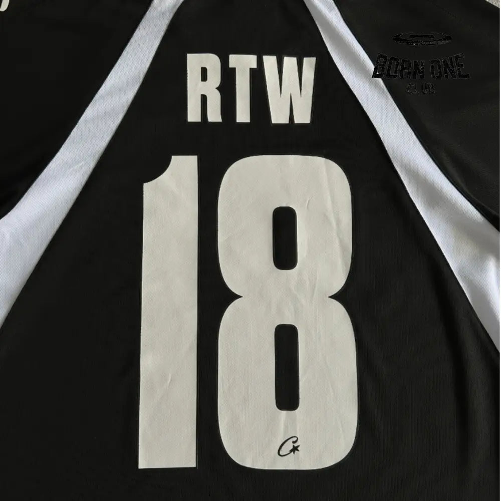 Camiseta Corteiz Panel Jersey Black White