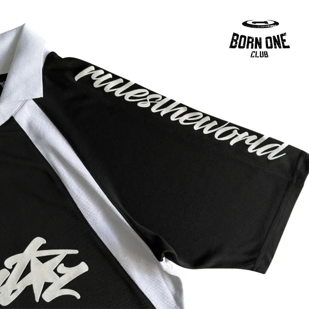 Camiseta Corteiz Panel Jersey Black White