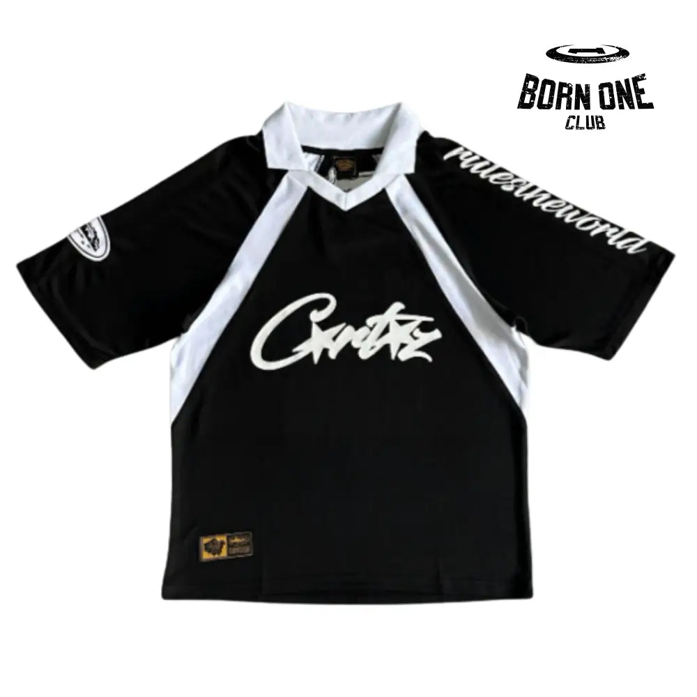 Camiseta Corteiz Panel Jersey Black White P