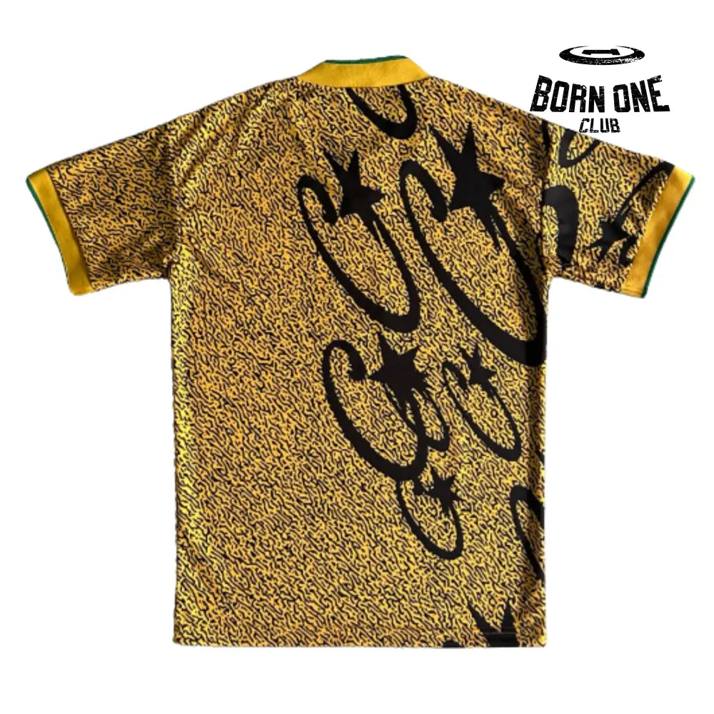 Camiseta Corteiz Yellow and Black All-Over Printed Football Uniform