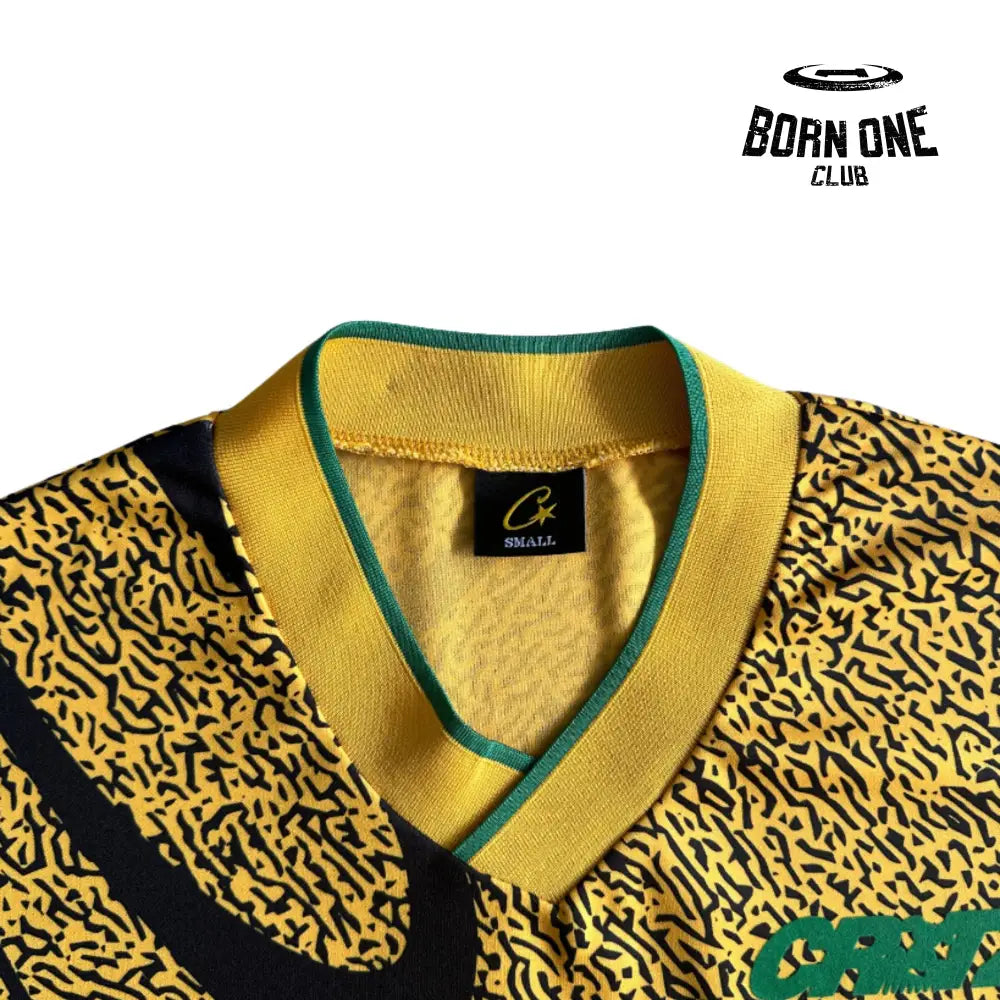 Camiseta Corteiz Yellow and Black All-Over Printed Football Uniform