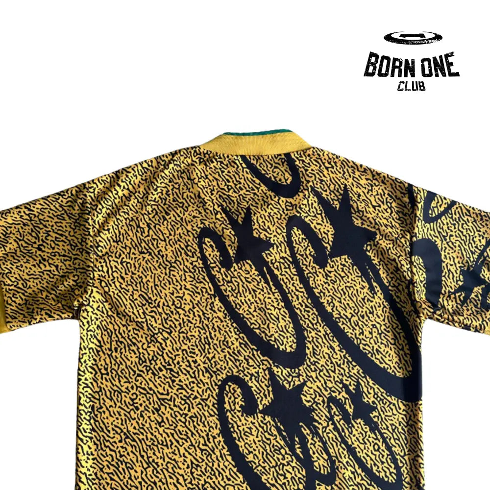 Camiseta Corteiz Yellow and Black All-Over Printed Football Uniform