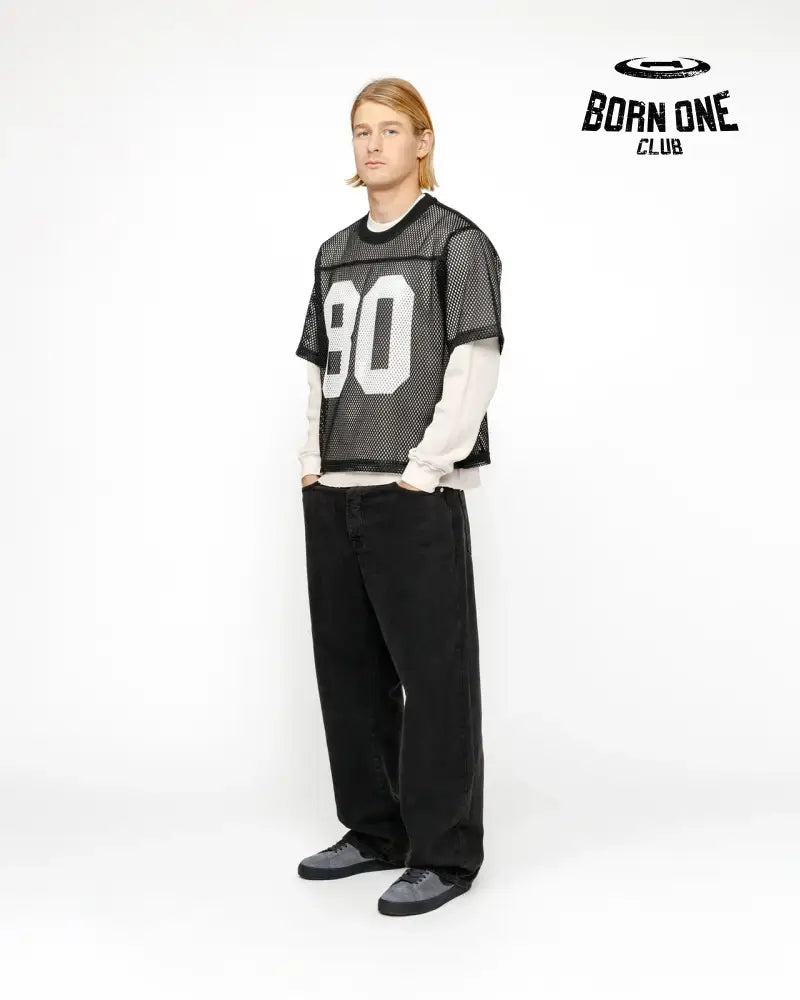 Camiseta Jersey Stussy Team 80 Boxy Fit Black
