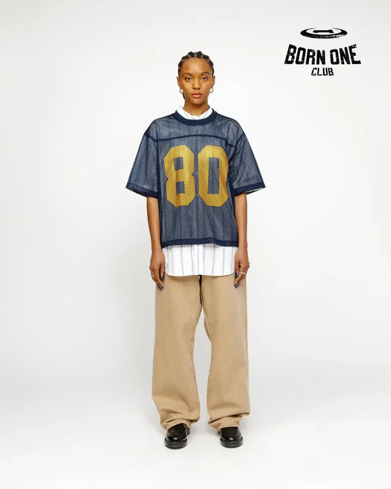 Camiseta Jersey Stussy Team 80 Boxy Fit Blue