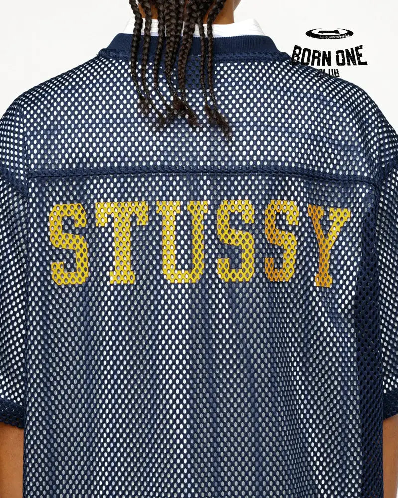 Camiseta Jersey Stussy Team 80 Boxy Fit Blue