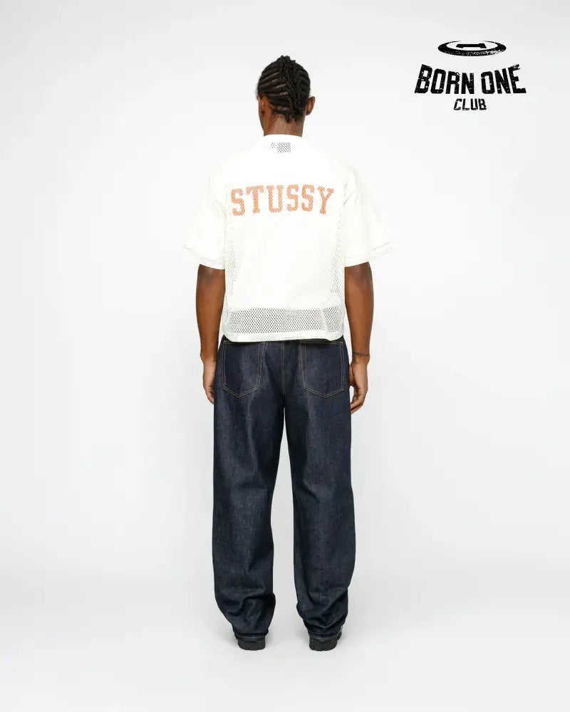 Camiseta Jersey Stussy Team 80 Boxy Fit Cream