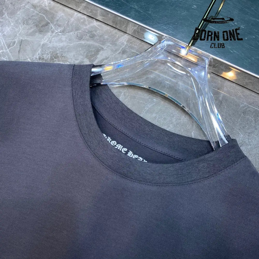 Chrome Heart Banner Logo Sweatshirt Grey Camiseta manga longa
