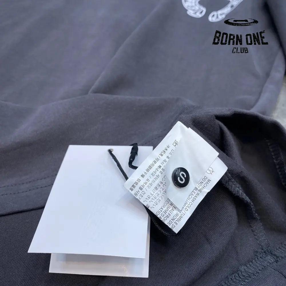 Chrome Heart Banner Logo Sweatshirt Grey Camiseta manga longa