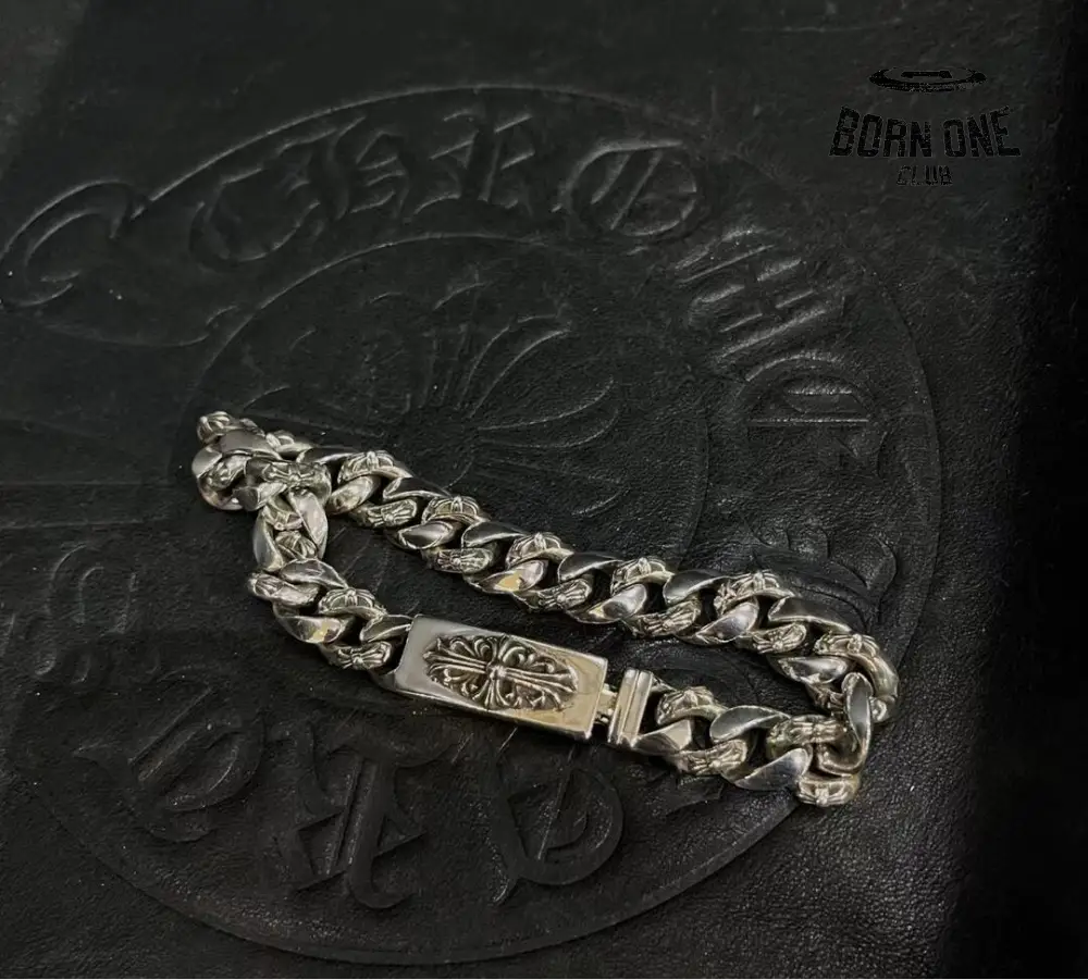 CHROME HEARTS Floral Fancy Chain Thin Bracelete Prata 925