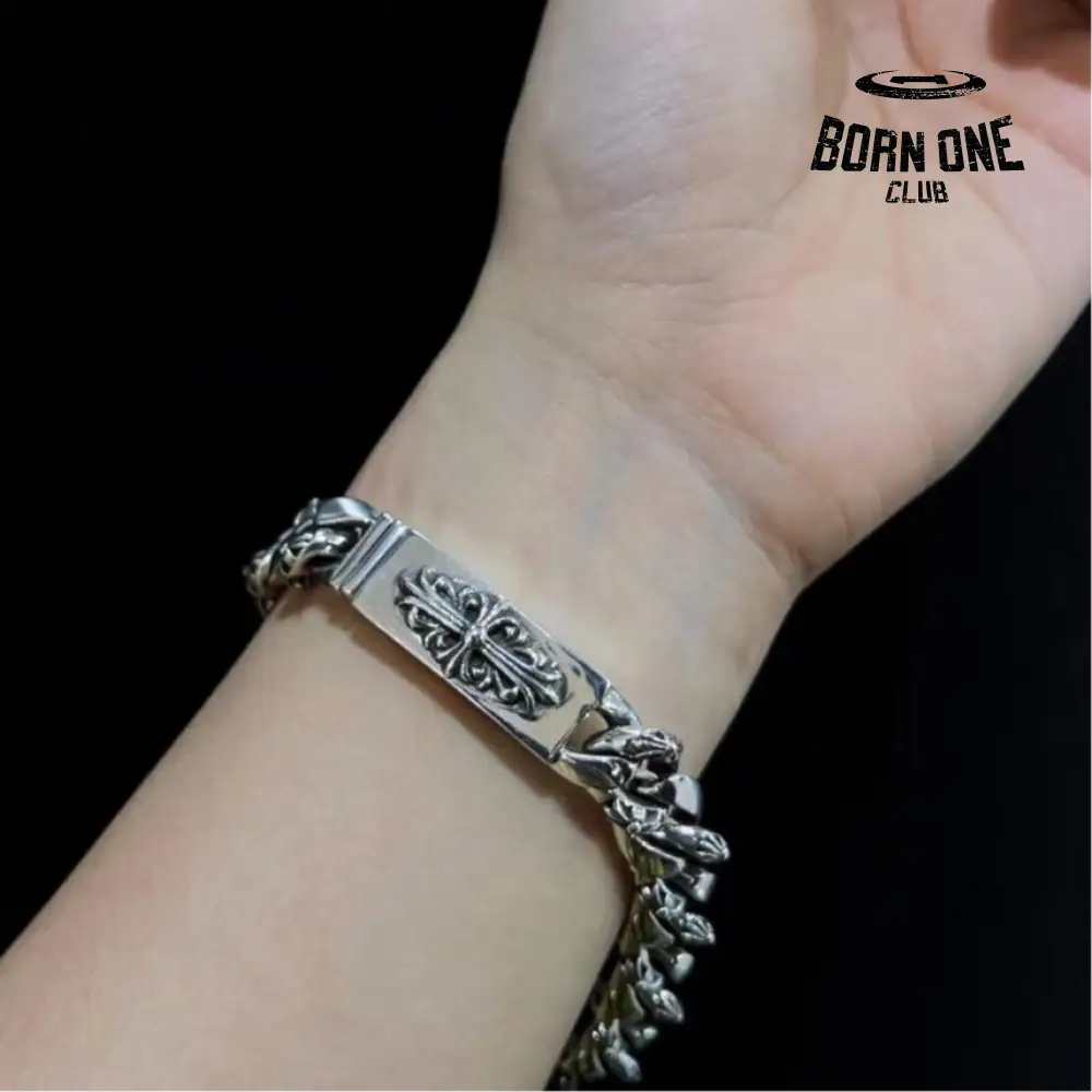CHROME HEARTS Floral Fancy Chain Thin Bracelete Prata 925