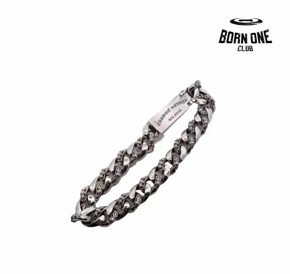 CHROME HEARTS Floral Fancy Chain Thin Bracelete Prata 925