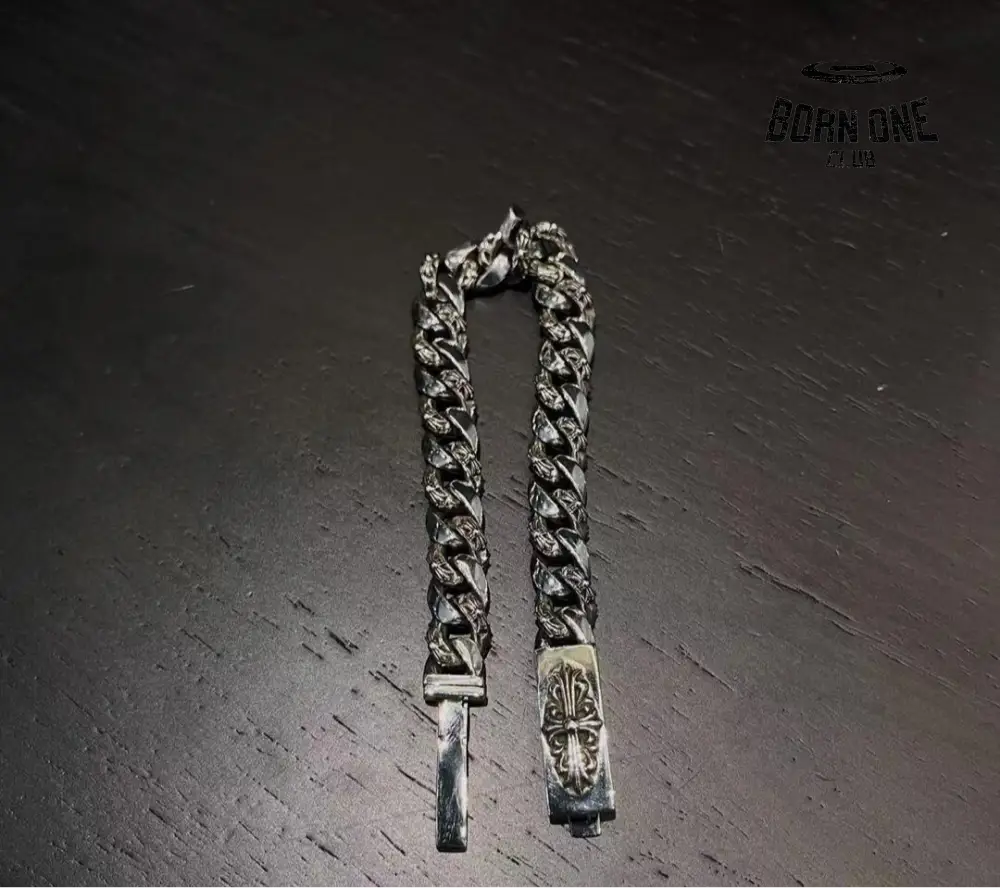 CHROME HEARTS Floral Fancy Chain Thin Bracelete Prata 925