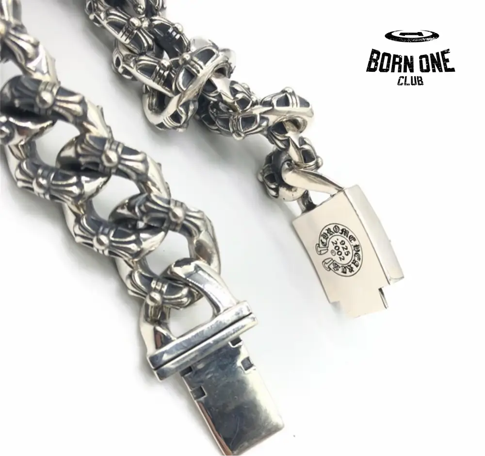 CHROME HEARTS Plus Extra Fancy Chain Thick Bracelet Prata 925