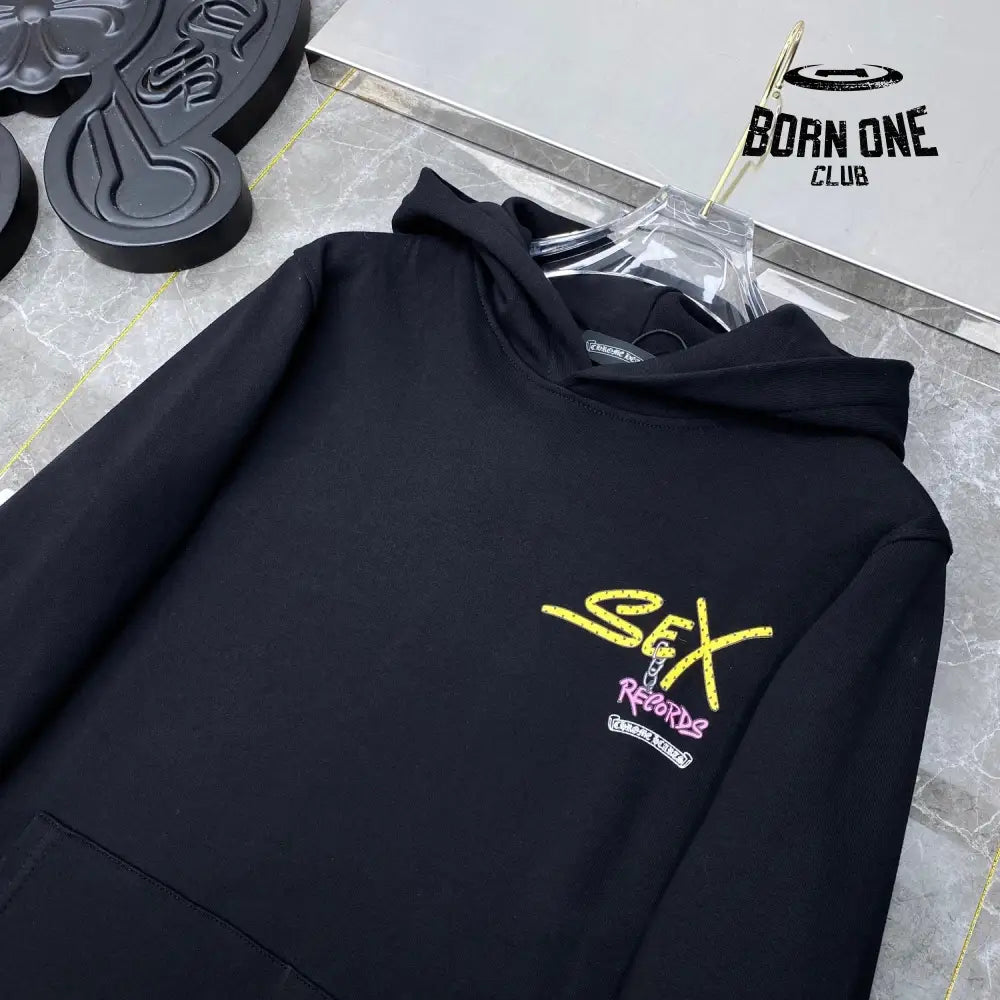 Chrome Hearts Records Black Hoodie Black Moletom