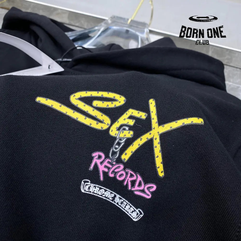 Chrome Hearts Records Black Hoodie Black Moletom