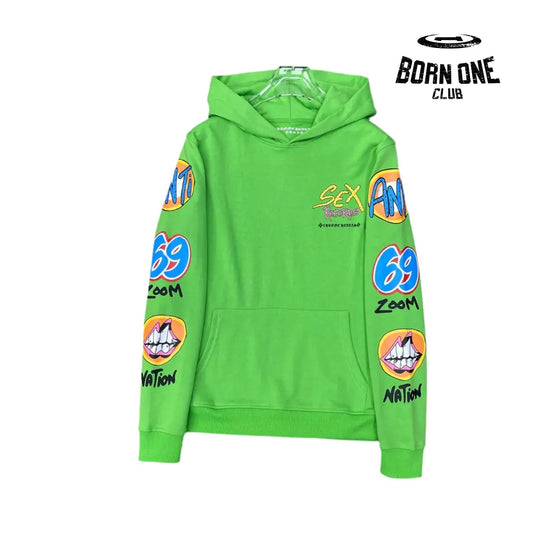 Chrome Hearts Records Green Hoodie Moletom