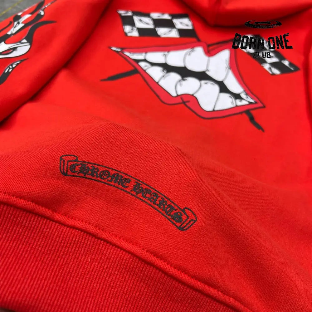 Chrome Hearts Red Mouth Hoodie Moletom