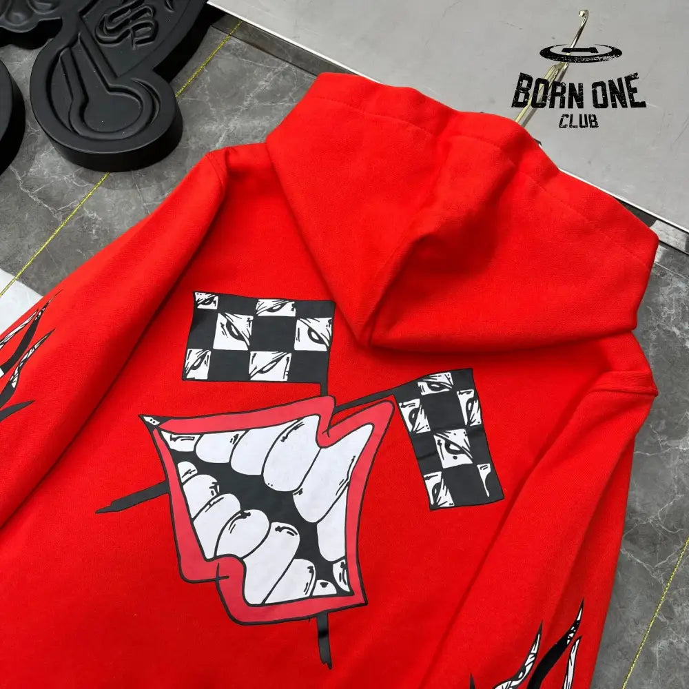 Chrome Hearts Red Mouth Hoodie Moletom