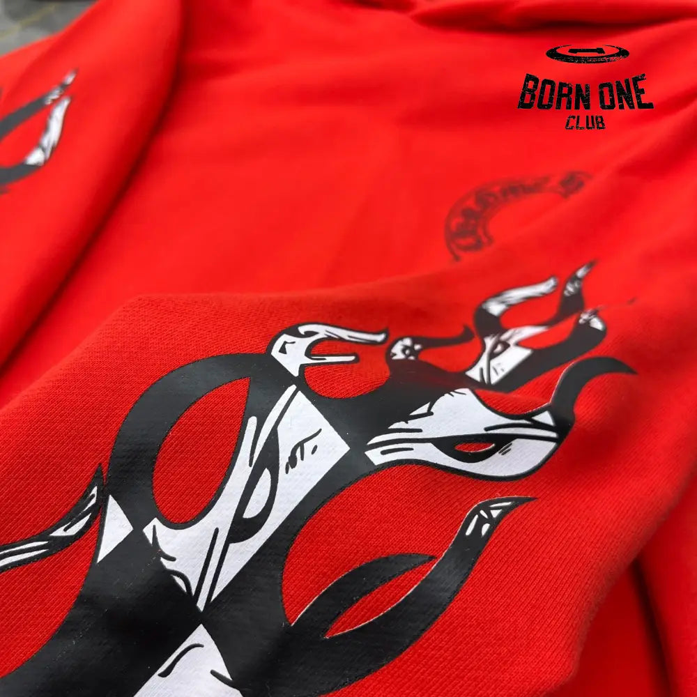 Chrome Hearts Red Mouth Hoodie Moletom