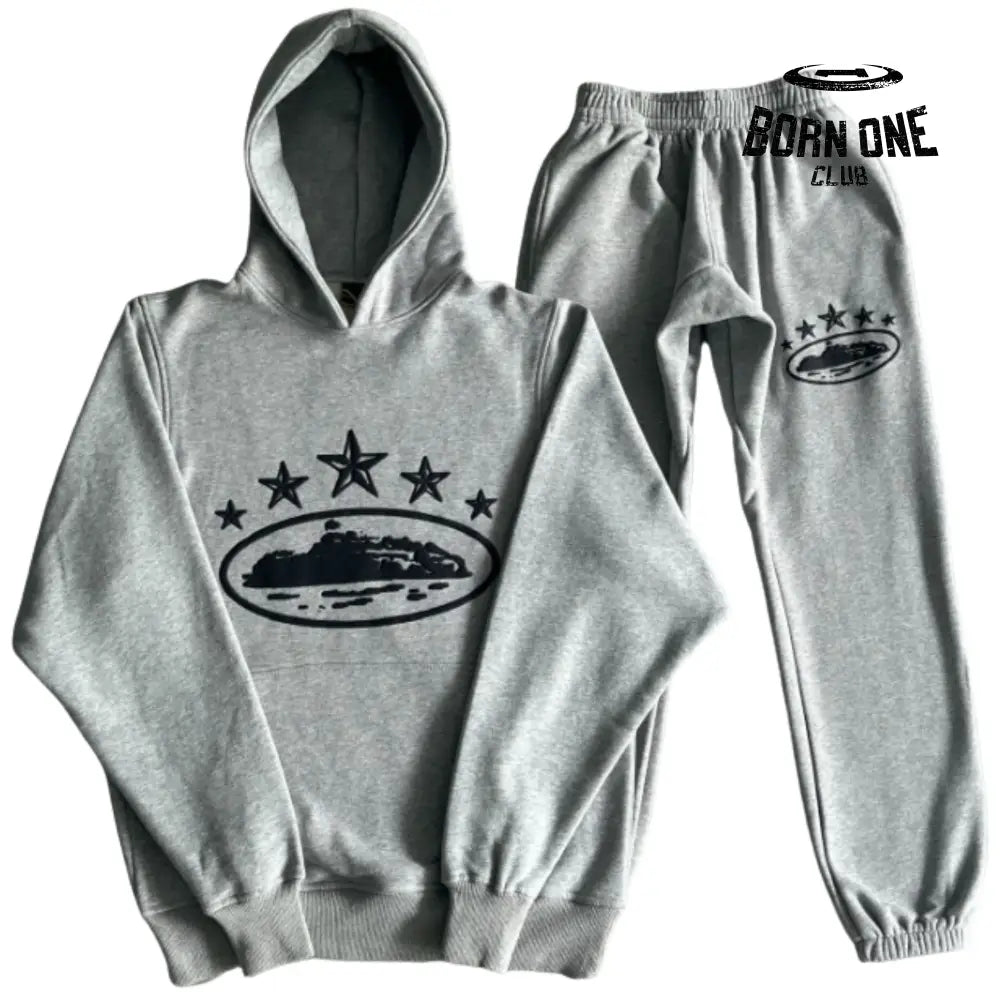 Conjunto Corteiz 5th Anniversary Track Suit Grey P / P