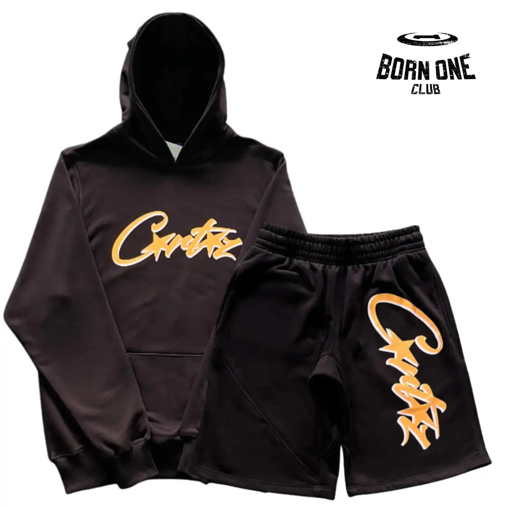 Conjunto Corteiz Black and Orange Alphabet Set