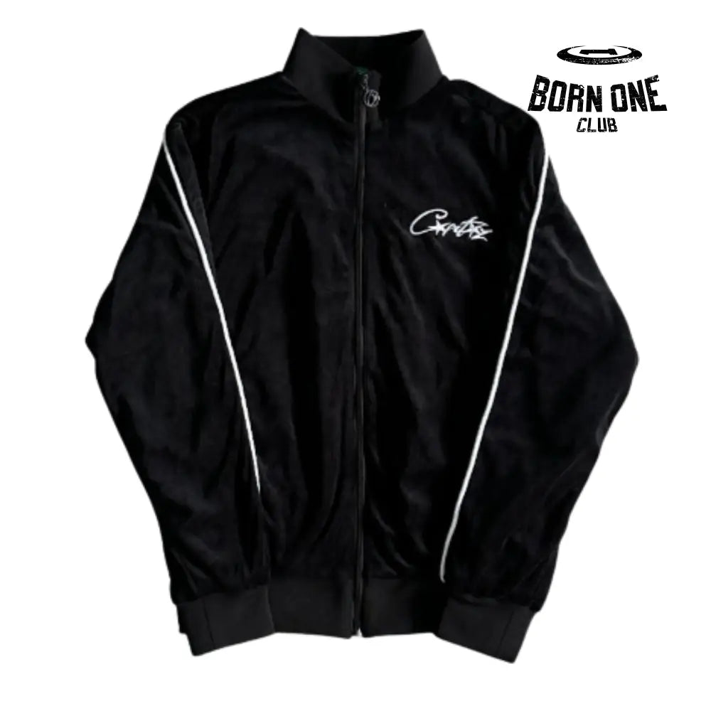 Conjunto Corteiz Velor Track Set Black