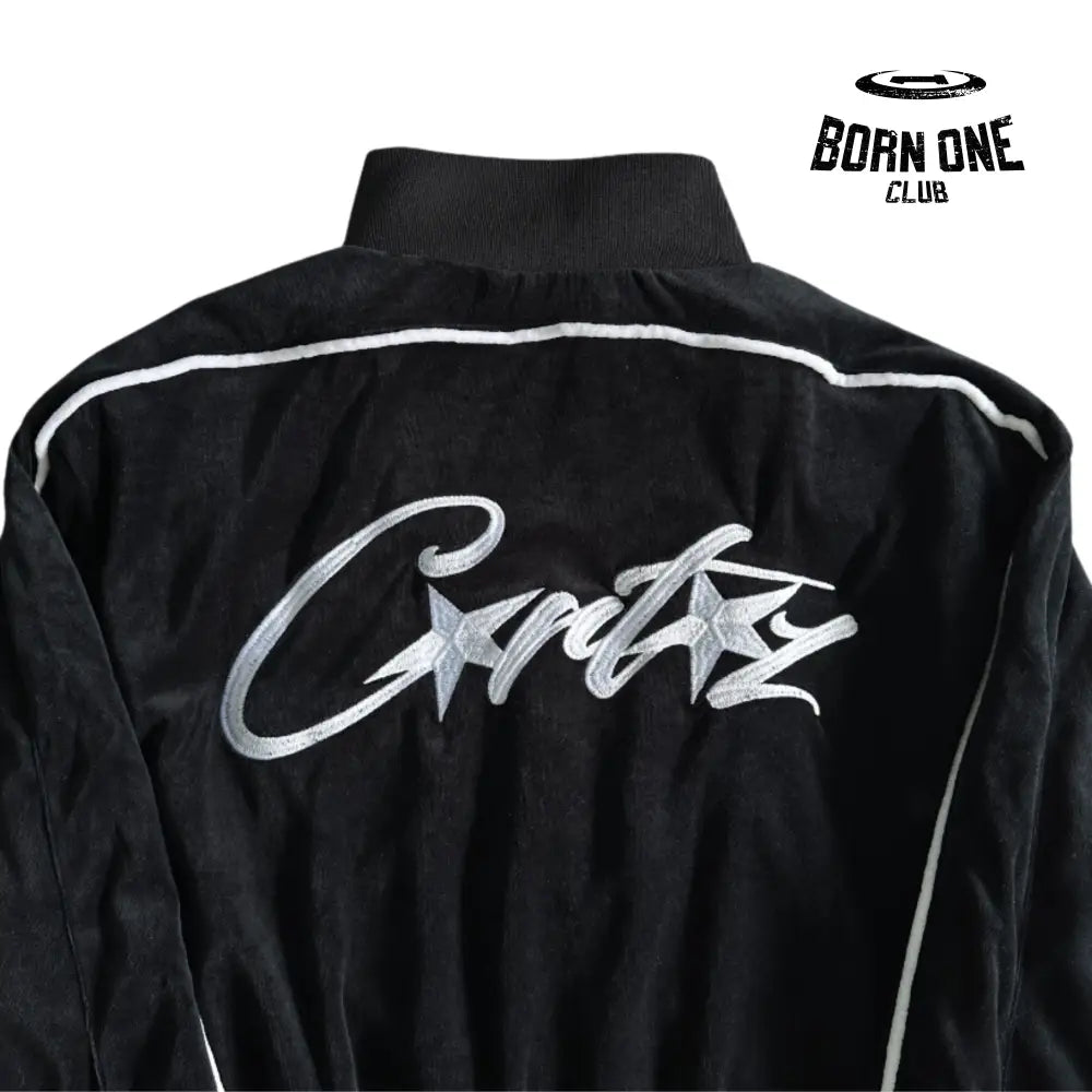 Conjunto Corteiz Velor Track Set Black