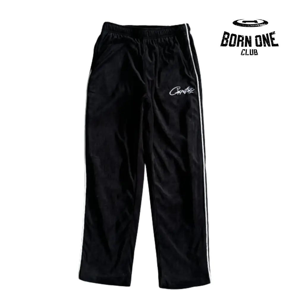 Conjunto Corteiz Velor Track Set Black
