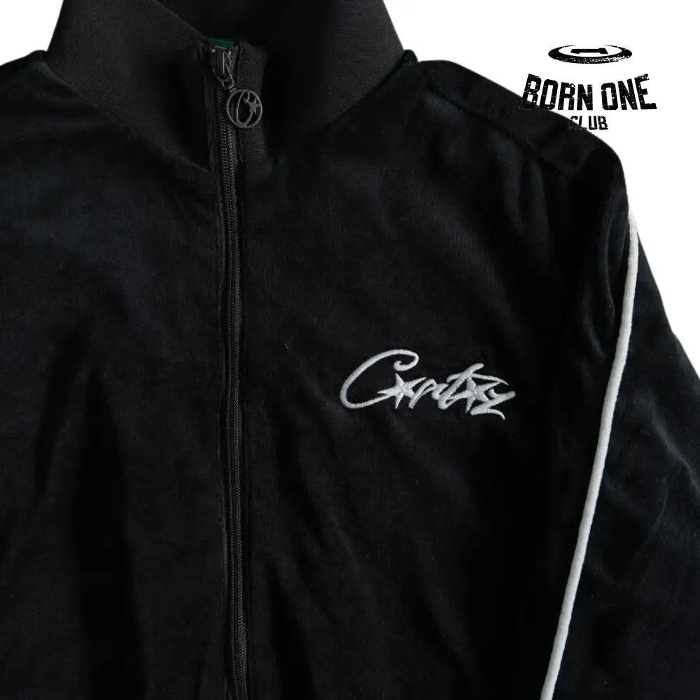 Conjunto Corteiz Velor Track Set Black