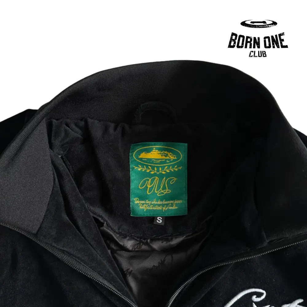 Conjunto Corteiz Velor Track Set Black