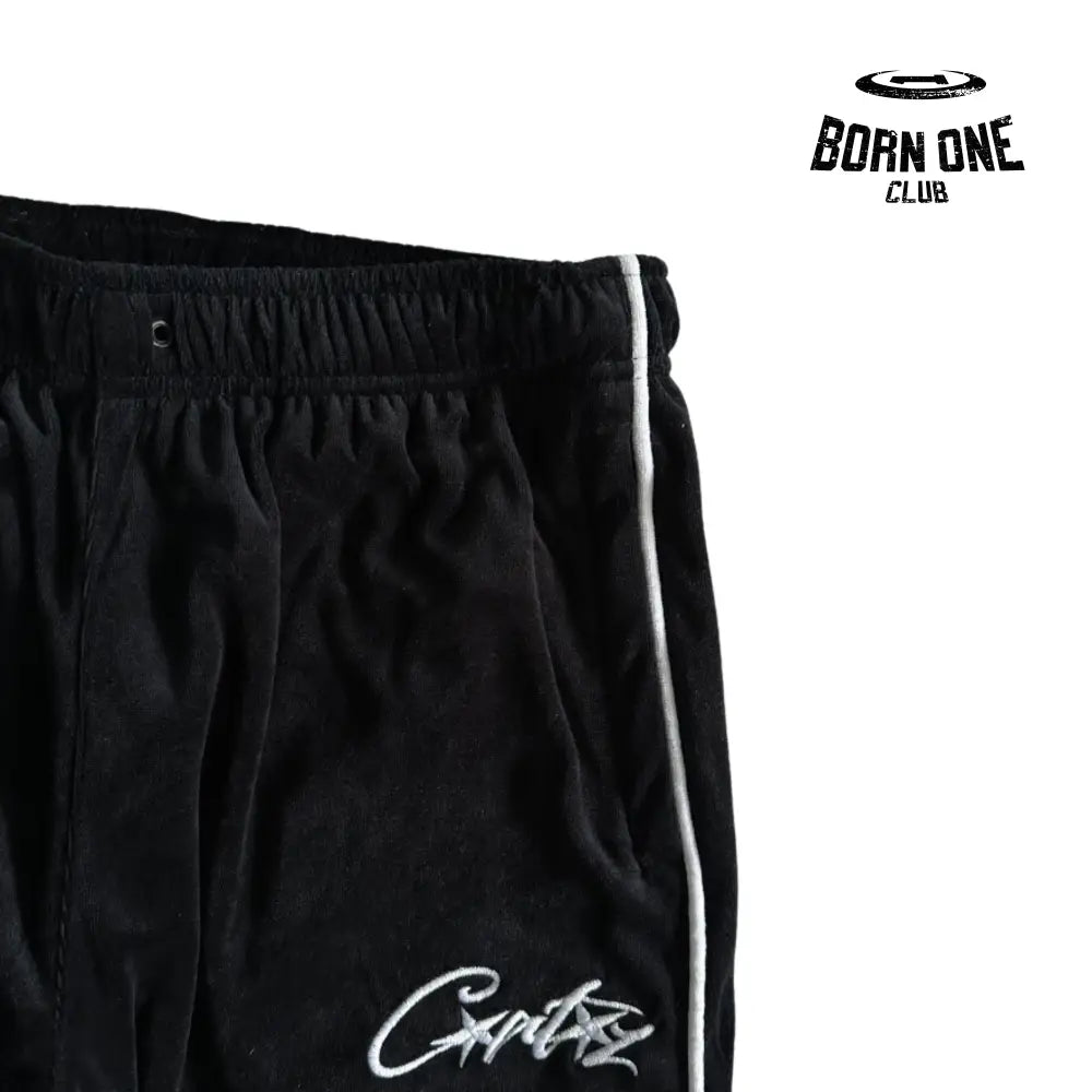 Conjunto Corteiz Velor Track Set Black