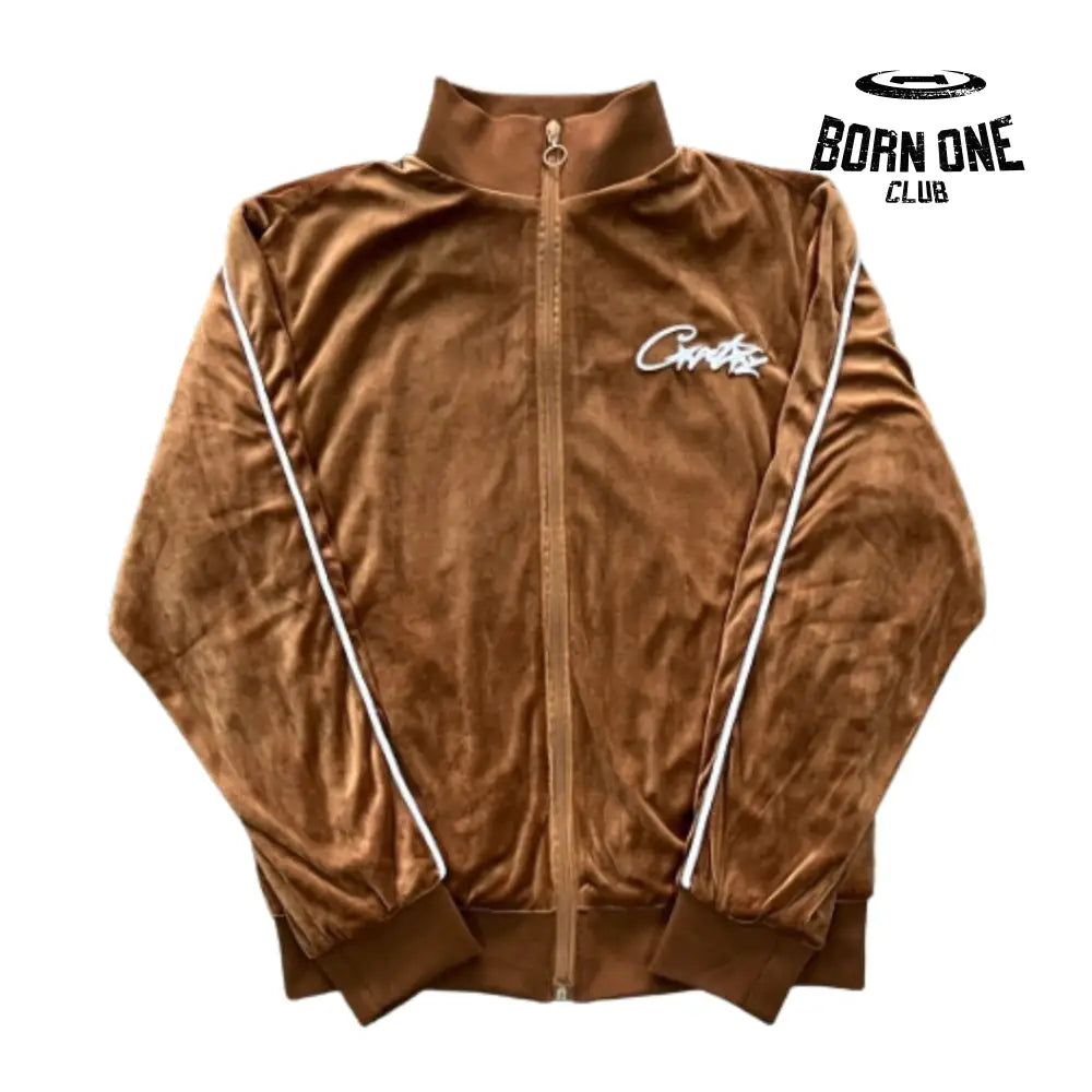 Conjunto Corteiz Velor Track Set Brown