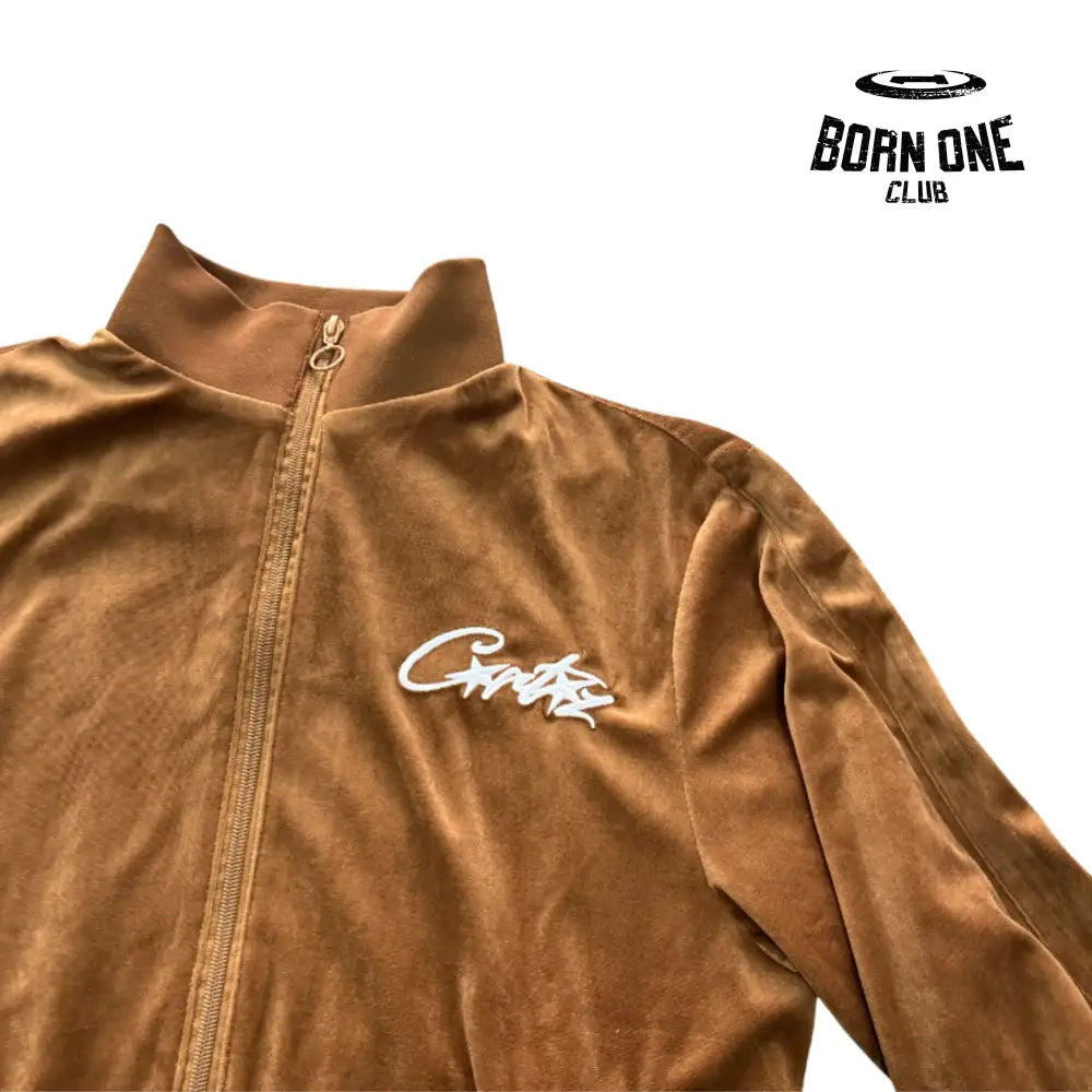 Conjunto Corteiz Velor Track Set Brown