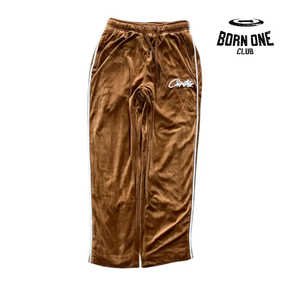 Conjunto Corteiz Velor Track Set Brown