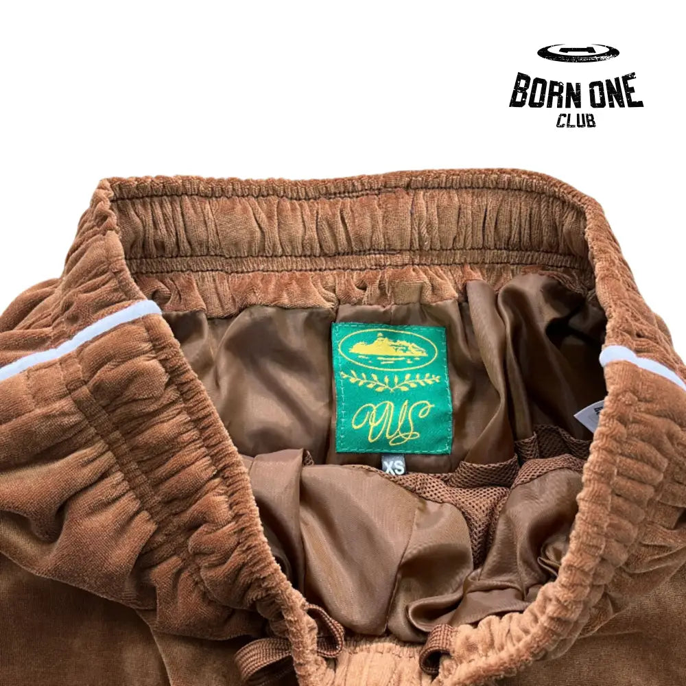 Conjunto Corteiz Velor Track Set Brown