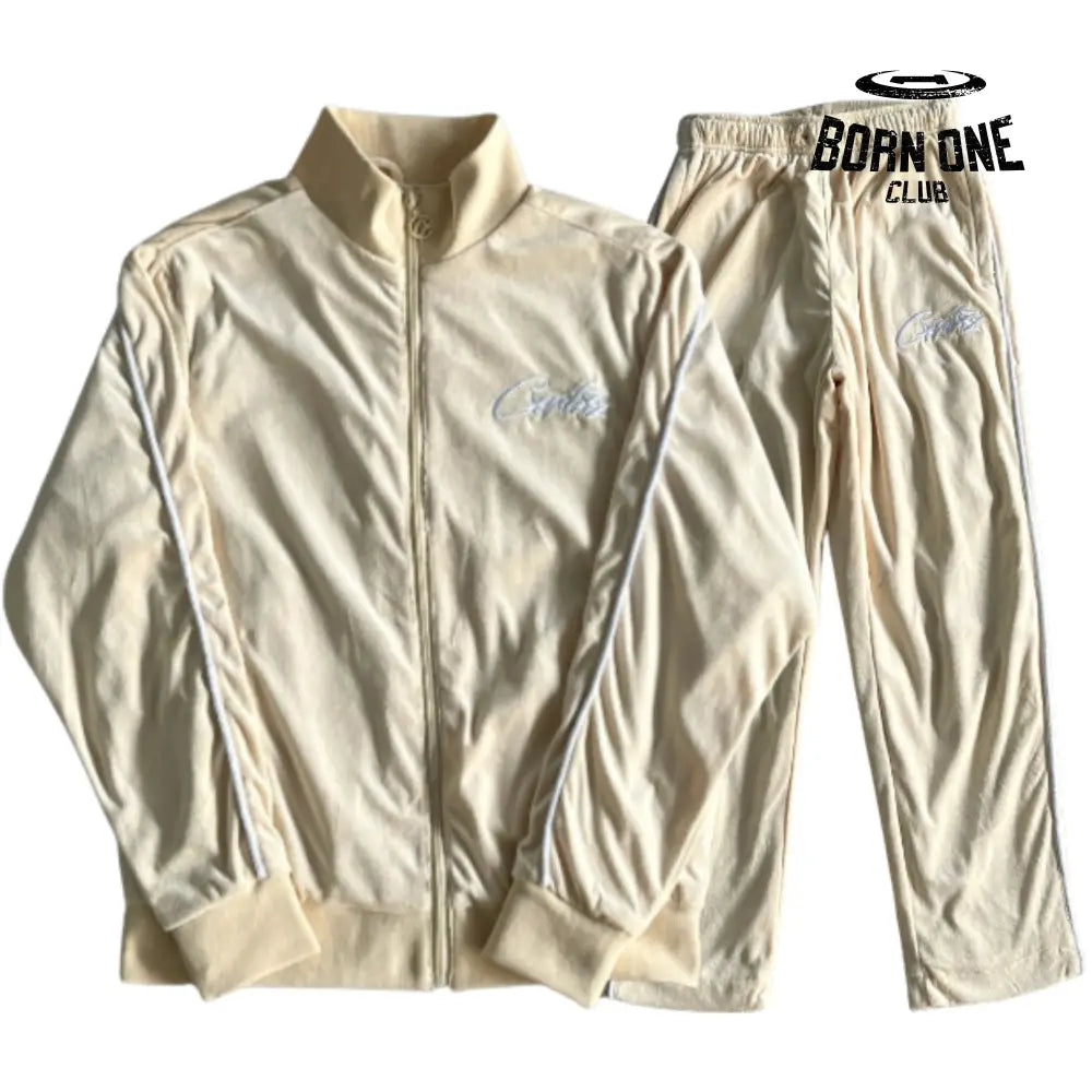Conjunto Corteiz Velor Track Set Cream P