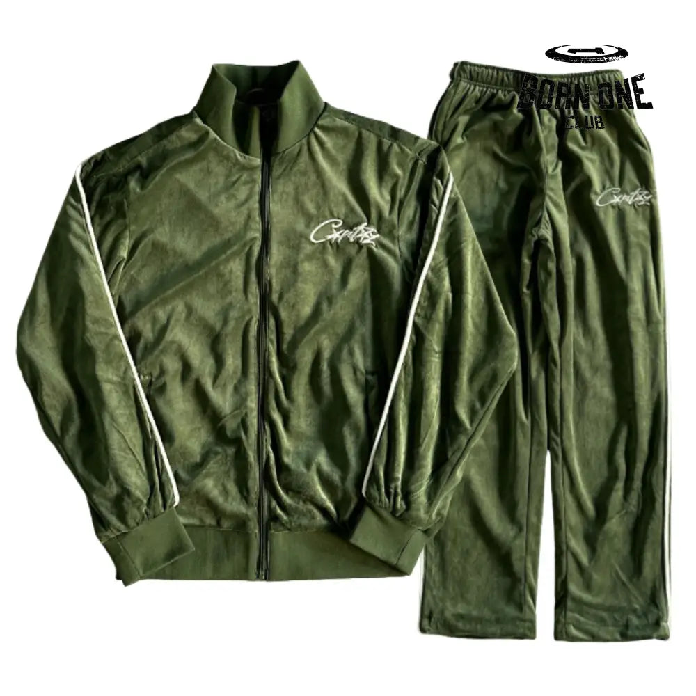 Conjunto Corteiz Velor Track Set Green