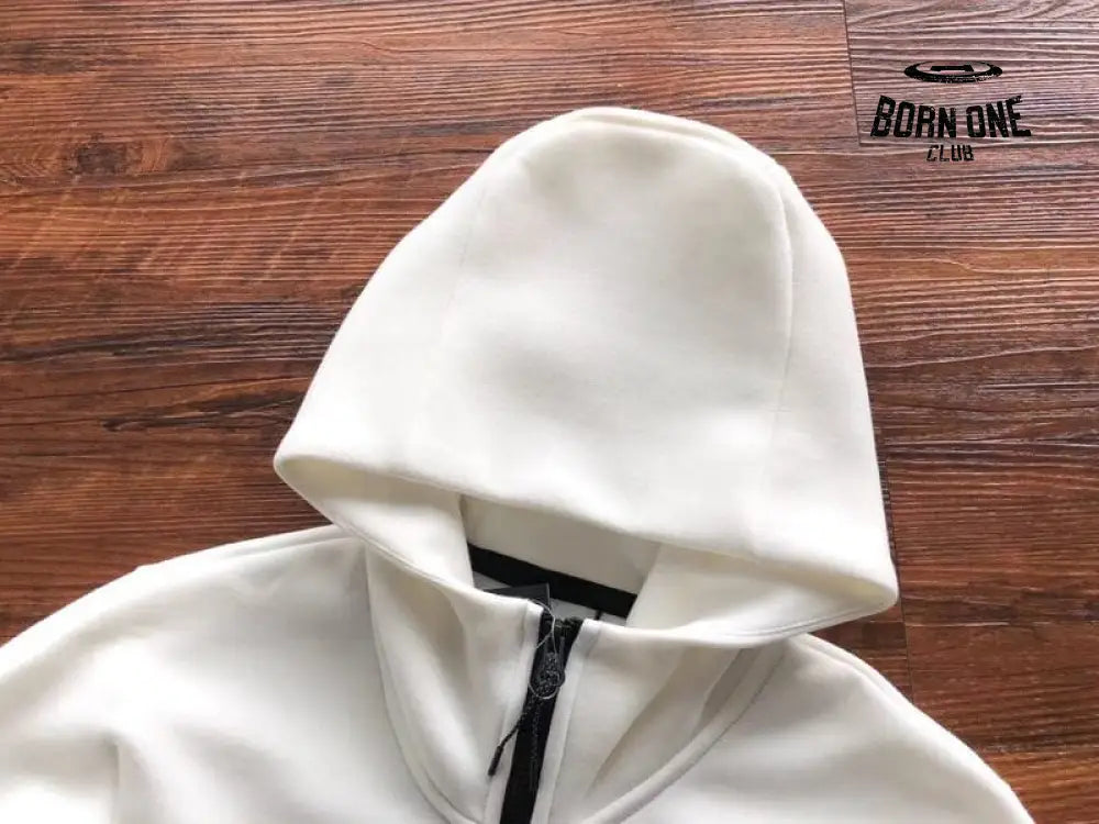 Conjunto Nike Tech Fleece Branco Jaqueta e Calça