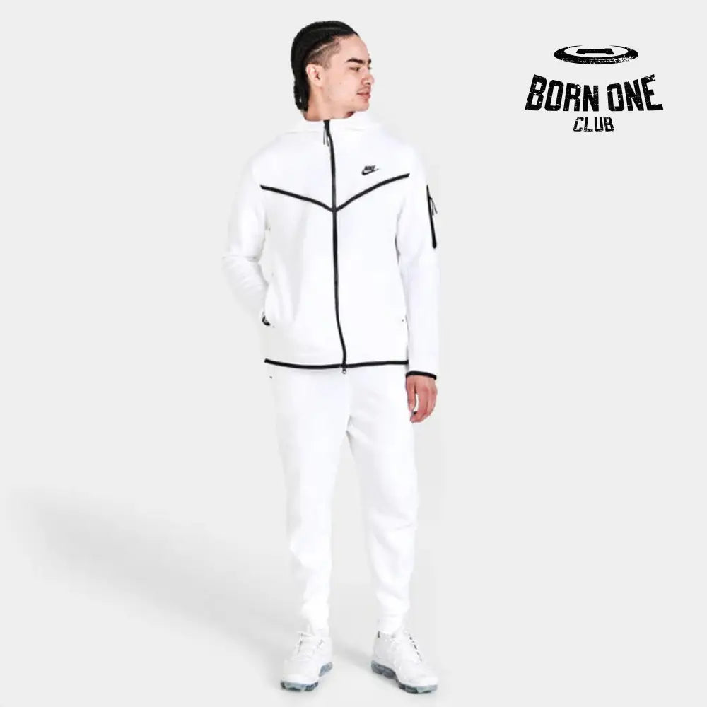 Conjunto Nike Tech Fleece Branco Jaqueta e Calça P / P